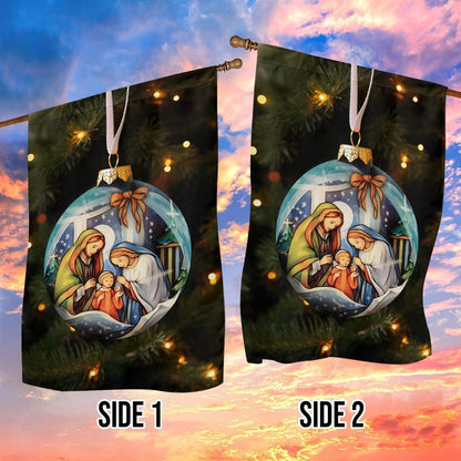 Holy Family Christmas Nativity Scene On A Festive Flag, Christian Christmas House Flag, Christmas Outdoor Decor Ideas