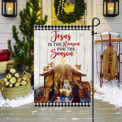 Holy Family Nativity Of Jesus Christmas Flag Jesus Is The Reason For The Season Flag, Christian Christmas House Flag, Christmas Outdoor Decor Ideas