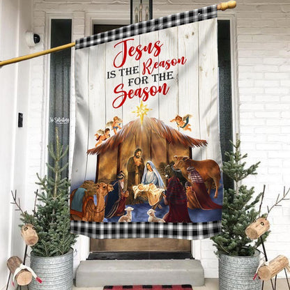 Holy Family Nativity Of Jesus Christmas Flag Jesus Is The Reason For The Season Flag, Christian Christmas House Flag, Christmas Outdoor Decor Ideas