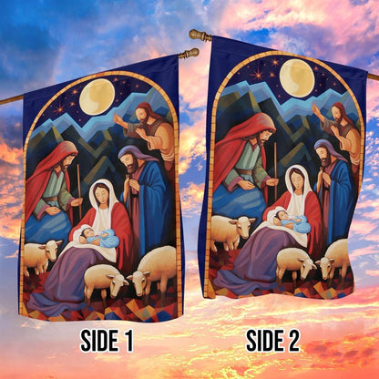 Holy Family Night Nativity A Celebration Of the Holy Birth Flag, Christian Christmas House Flag, Christmas Outdoor Decor Ideas