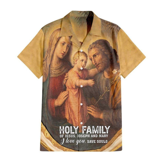 Holy Family Of Jesus Joseph And Mary Religious Hawaiian Shirt For Men, Christian Hawaiian Shirt, Gift For Christian