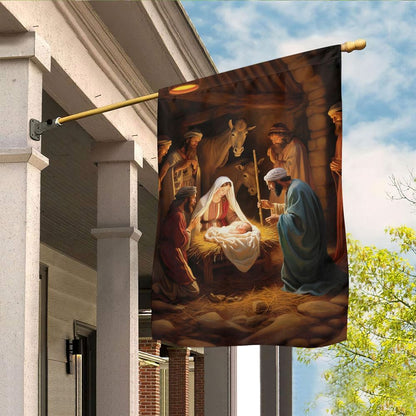 Holy Family The Birth Of Hope On Christmas Eve Flag, Christian Christmas House Flag, Christmas Outdoor Decor Ideas