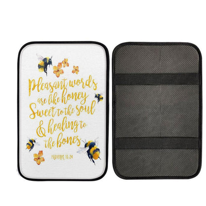 Honey Bee Car Armrest Pad - Pleasant Words Are Like Honey - Proverbs 16 24, Christ Car Armrest Accessories