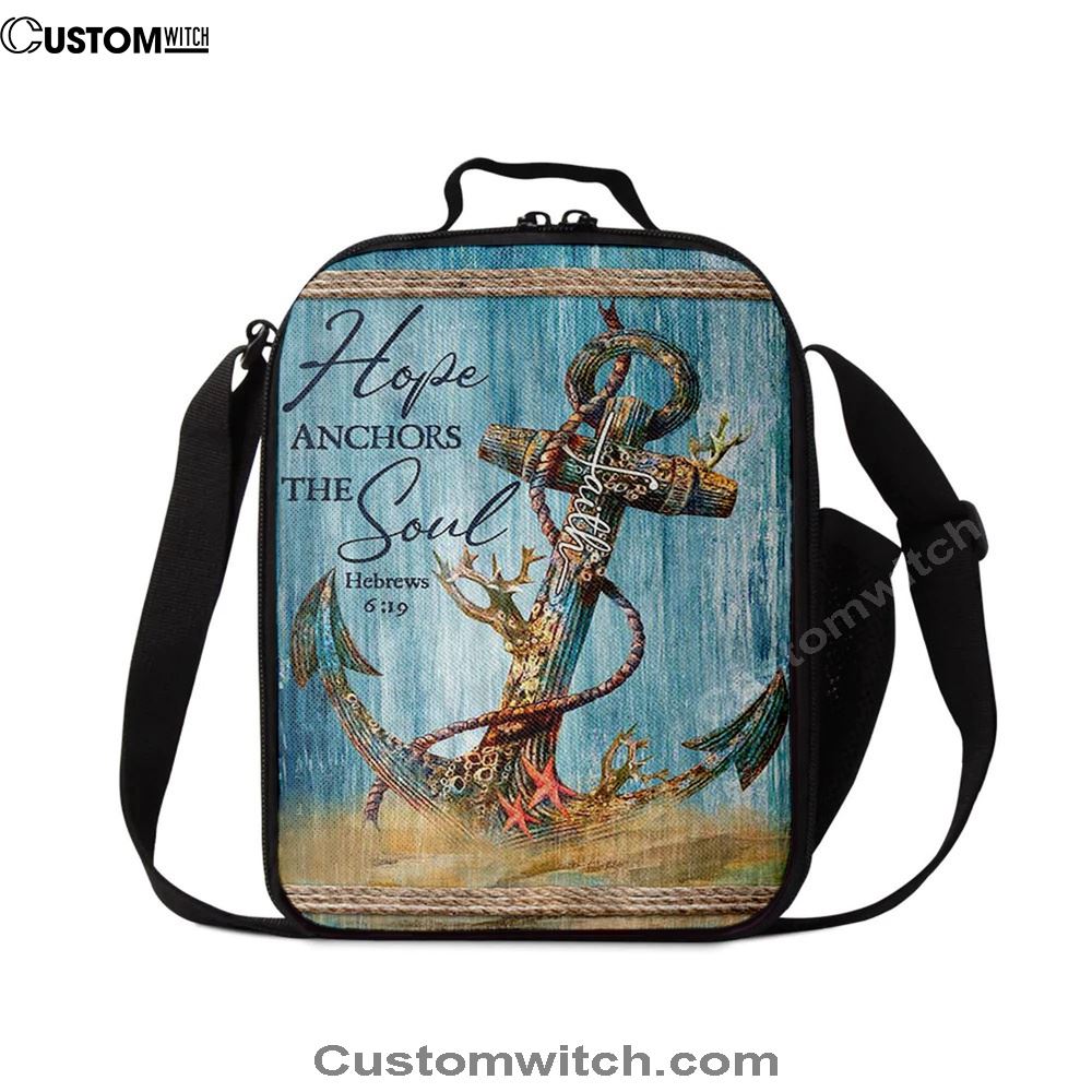 Hope Anchors The Soul Deep Ocean Red Starfish Lunch Bag, Christian Lunch Bag, Religious Lunch Box For School, Picnic