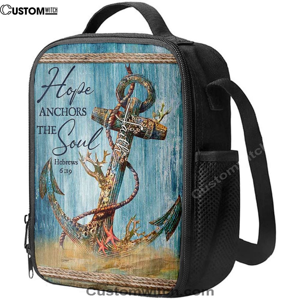 Hope Anchors The Soul Deep Ocean Red Starfish Lunch Bag, Christian Lunch Bag, Religious Lunch Box For School, Picnic