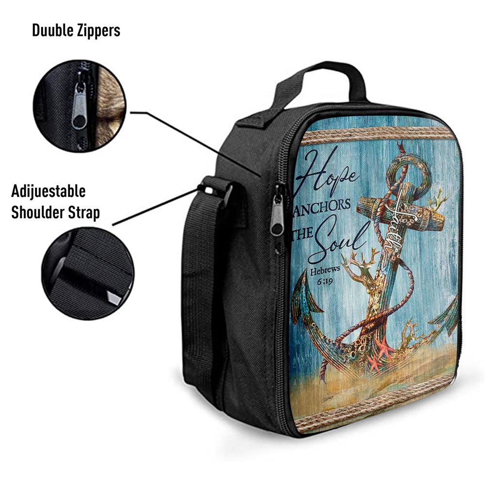 Hope Anchors The Soul Deep Ocean Red Starfish Lunch Bag, Christian Lunch Bag, Religious Lunch Box For School, Picnic
