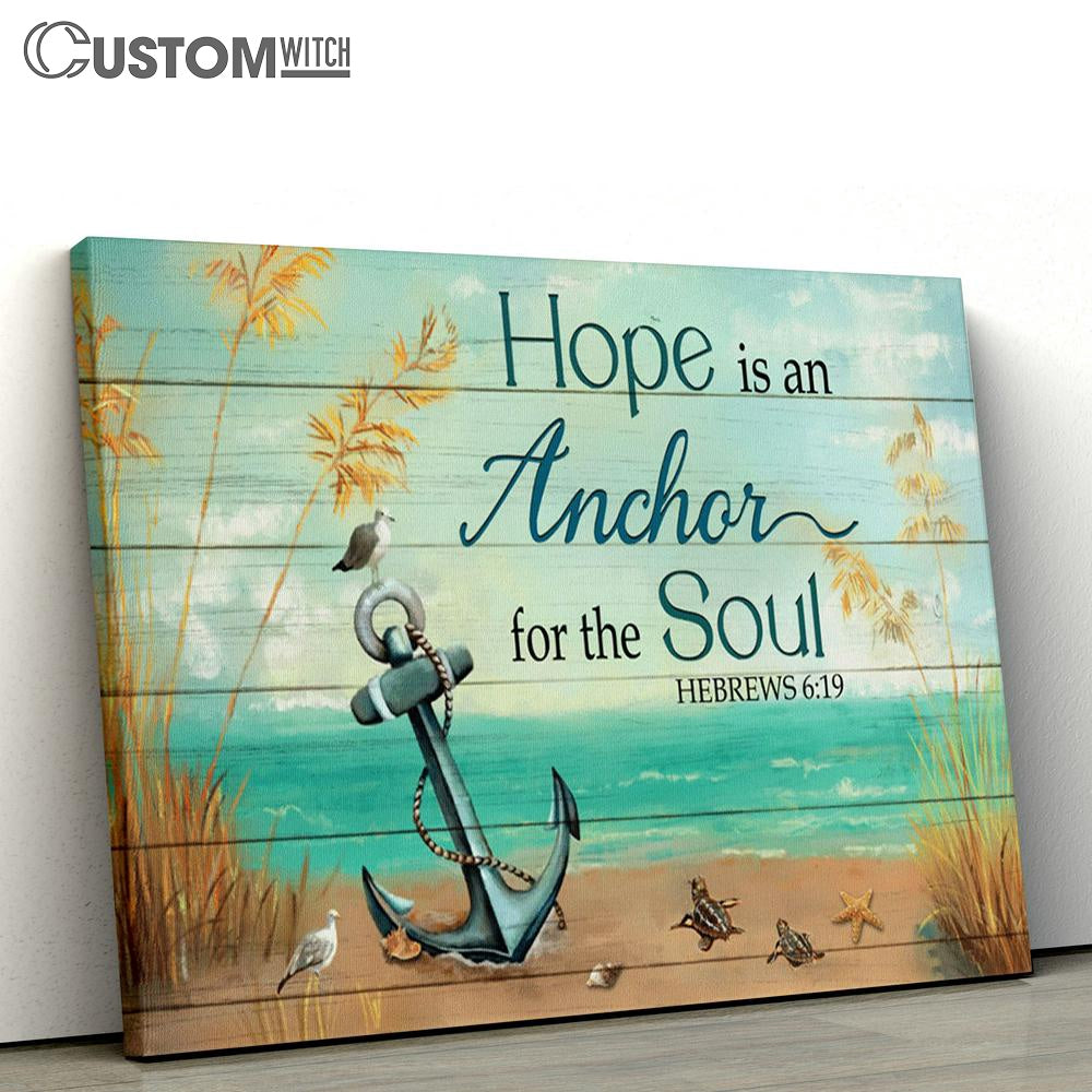 Hope Is An Anchor For The Soul Canvas - Anchor Blue Ocean Rice Field Large Canvas Art - Christian Wall Art - Religious Canvas Prints