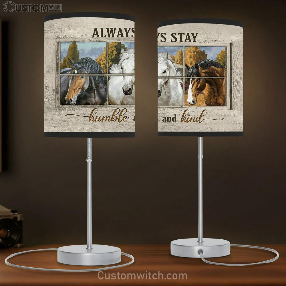 Horse Always Stay Humble And Kind Table Lamb Gift - Bible Verse Table Lamb - Religious Bedroom Decor