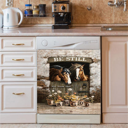 Horse Be Still And Know That I Am God Dishwasher Cover, Christian Dishwasher Stickers, Gift For Horse Lover