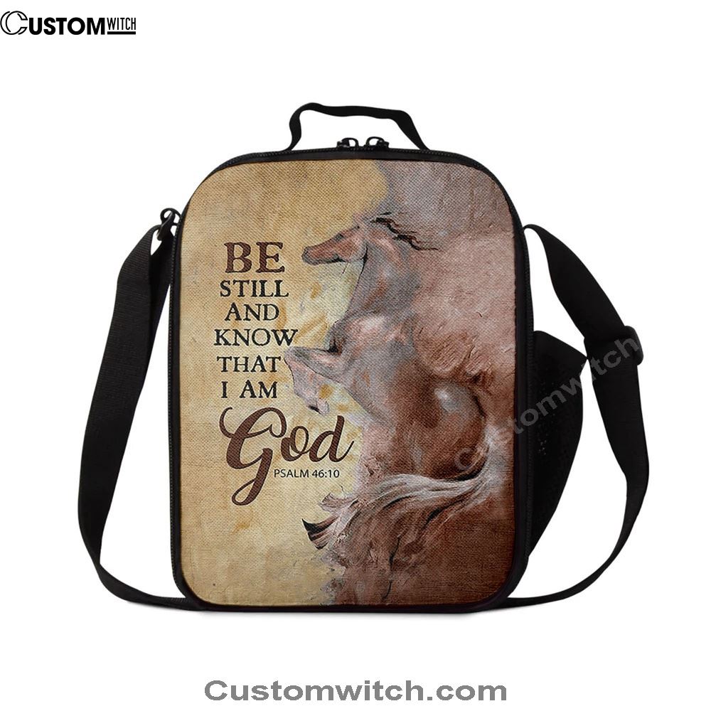 Horse Be Still And Know That I Am God Lunch Bag, Christian Lunch Bag, Religious Lunch Box For School, Picnic