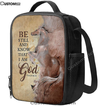 Horse Be Still And Know That I Am God Lunch Bag, Christian Lunch Bag, Religious Lunch Box For School, Picnic