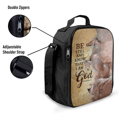 Horse Be Still And Know That I Am God Lunch Bag, Christian Lunch Bag, Religious Lunch Box For School, Picnic
