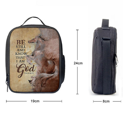 Horse Be Still And Know That I Am God Lunch Bag, Christian Lunch Bag, Religious Lunch Box For School, Picnic