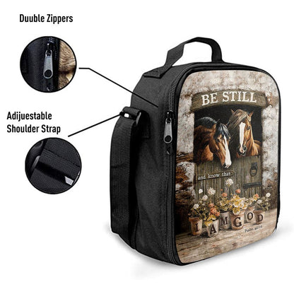 Horse Be Still And Know That I Am God Lunch Bag, Gift For Horse Lover, Christian Lunch Bag, Religious Lunch Box For School, Picnic
