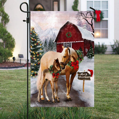 Horse Christmas Flag Merry Christmas Flag, Christmas Garden Flag, Home Decor Accessories, Christmas Outdoor Decor Ideas