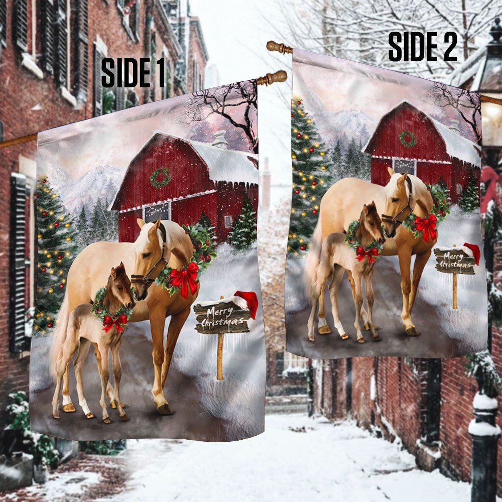Horse Christmas Flag Merry Christmas Flag, Christmas Garden Flag, Home Decor Accessories, Christmas Outdoor Decor Ideas