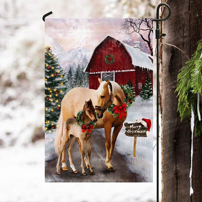 Horse Christmas Flag Merry Christmas Flag, Christmas Garden Flag, Home Decor Accessories, Christmas Outdoor Decor Ideas