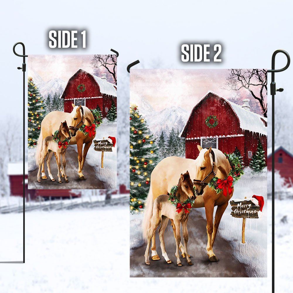 Horse Christmas Flag Merry Christmas Flag, Christmas Garden Flag, Home Decor Accessories, Christmas Outdoor Decor Ideas
