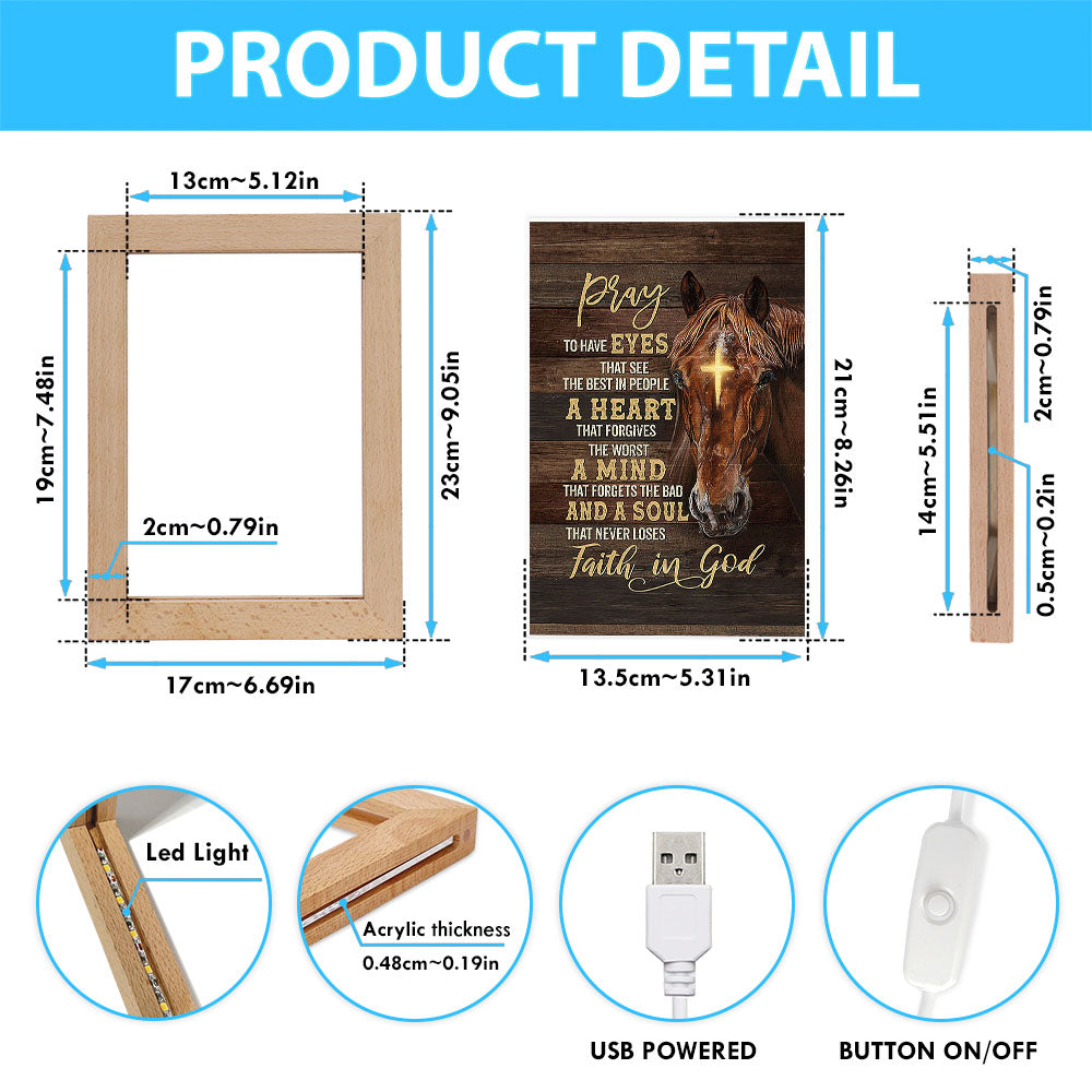 Horse Cross A Soul That Never Loses Faith In God Frame Lamp Art - Christian Frame Lamp - Gift For Horse Lover