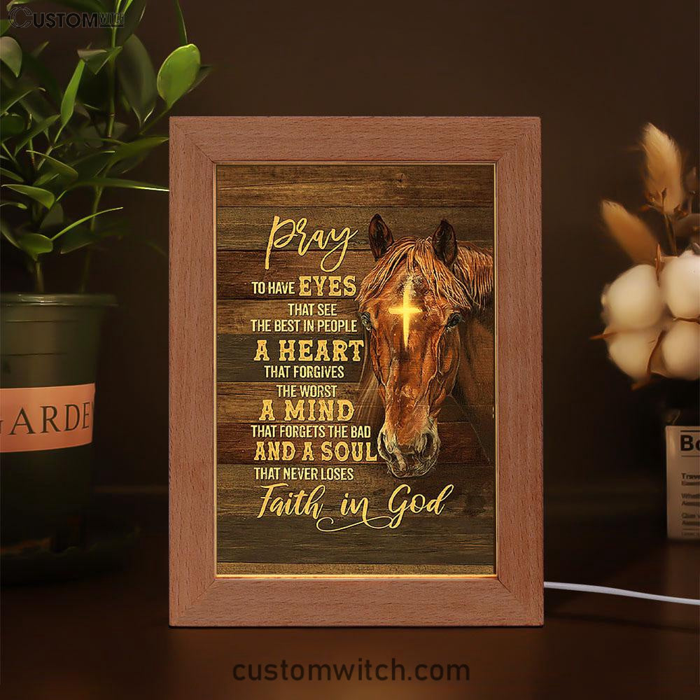 Horse Cross A Soul That Never Loses Faith In God Frame Lamp Art - Christian Frame Lamp - Gift For Horse Lover