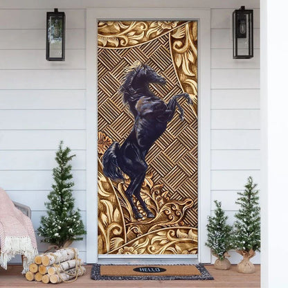 Horse Door Cover,Christmas Gift For Friends, Christmas Door Knob Covers, Christmas Outdoor Decoration