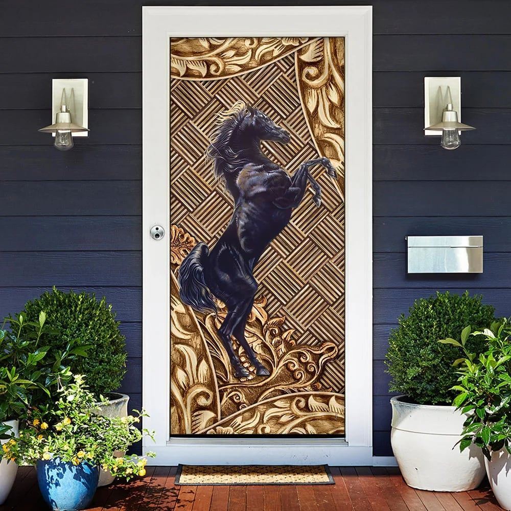Horse Door Cover,Christmas Gift For Friends, Christmas Door Knob Covers, Christmas Outdoor Decoration