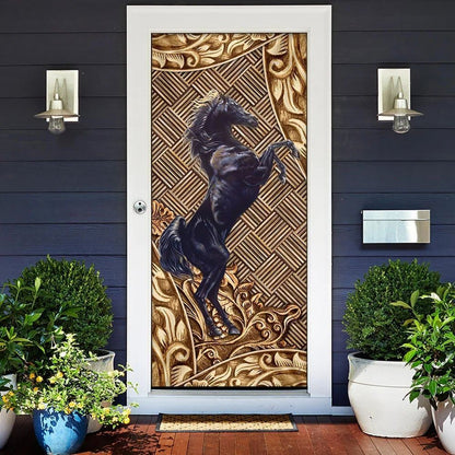 Horse Door Cover,Christmas Gift For Friends, Christmas Door Knob Covers, Christmas Outdoor Decoration