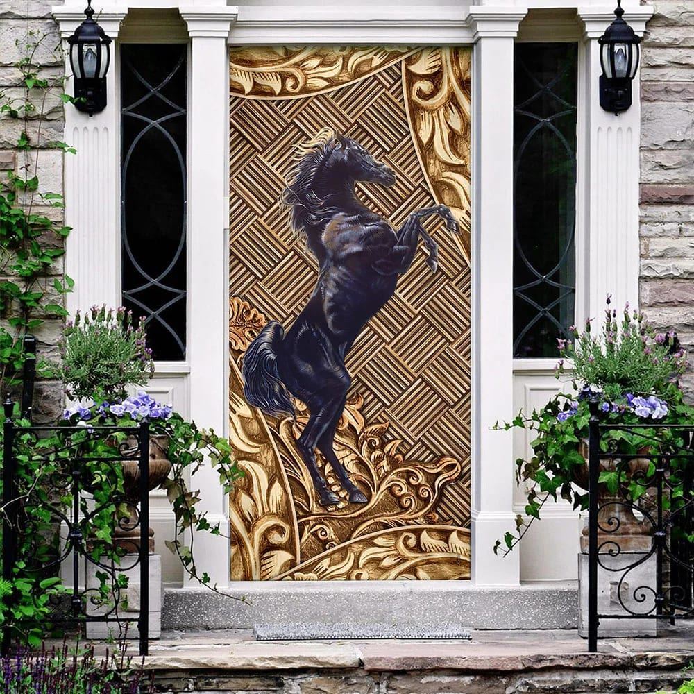 Horse Door Cover,Christmas Gift For Friends, Christmas Door Knob Covers, Christmas Outdoor Decoration
