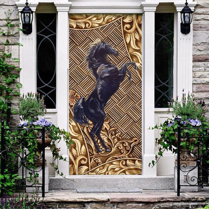 Horse Door Cover,Christmas Gift For Friends, Christmas Door Knob Covers, Christmas Outdoor Decoration