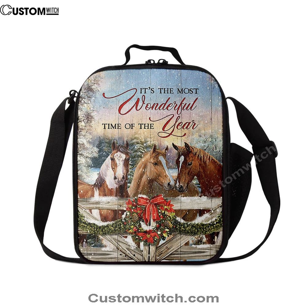 Horse Farm It's The Most Wonderful Time Of The Year Lunch Bag, Gift For Horse Lover, Christian Lunch Bag, Religious Lunch Box For School, Picnic