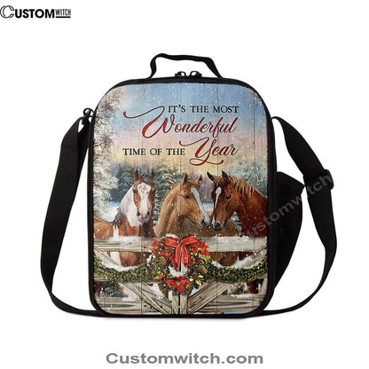 Horse Farm It's The Most Wonderful Time Of The Year Lunch Bag, Gift For Horse Lover, Christian Lunch Bag, Religious Lunch Box For School, Picnic