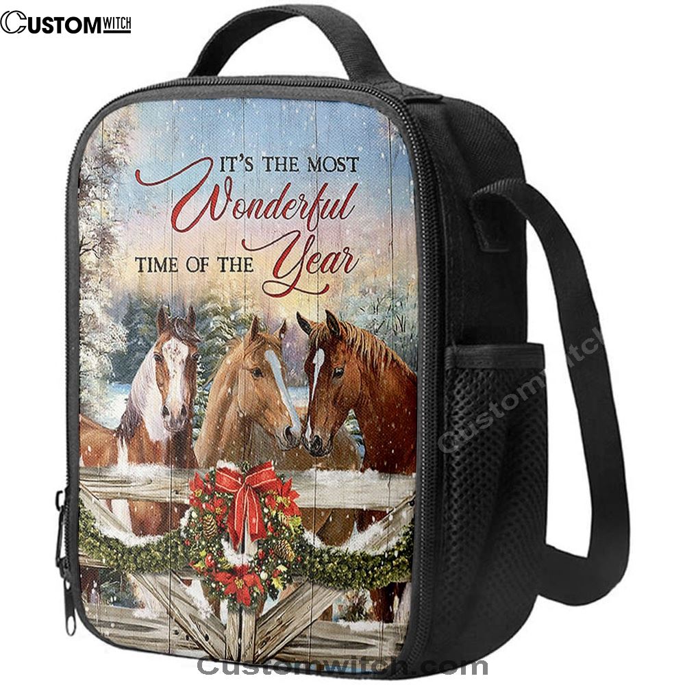 Horse Farm It's The Most Wonderful Time Of The Year Lunch Bag, Gift For Horse Lover, Christian Lunch Bag, Religious Lunch Box For School, Picnic