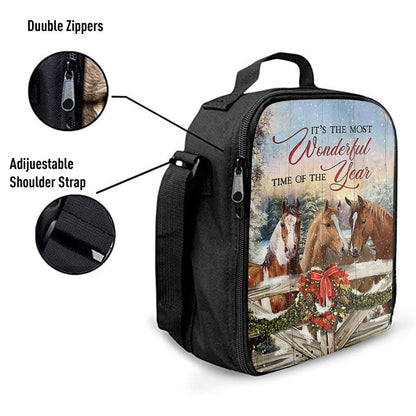Horse Farm It's The Most Wonderful Time Of The Year Lunch Bag, Gift For Horse Lover, Christian Lunch Bag, Religious Lunch Box For School, Picnic