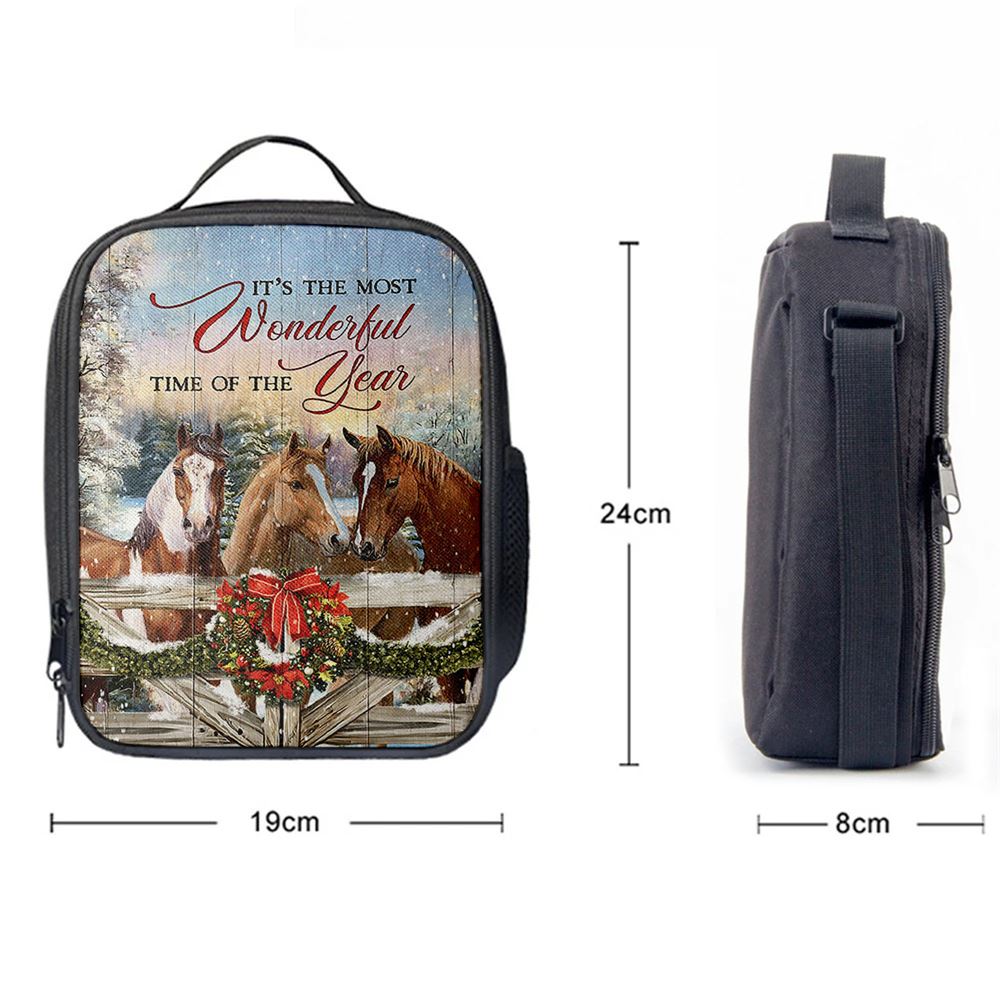 Horse Farm It's The Most Wonderful Time Of The Year Lunch Bag, Gift For Horse Lover, Christian Lunch Bag, Religious Lunch Box For School, Picnic