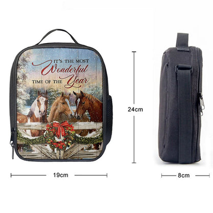 Horse Farm It's The Most Wonderful Time Of The Year Lunch Bag, Gift For Horse Lover, Christian Lunch Bag, Religious Lunch Box For School, Picnic