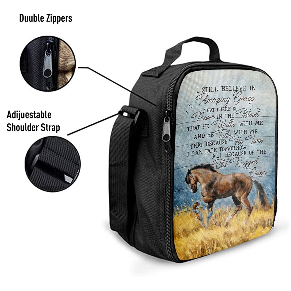 Horse I Still Believe In Amazing Grace Lunch Bag, Christian Lunch Bag, Religious Lunch Box For School, Picnic