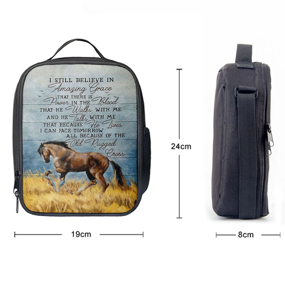Horse I Still Believe In Amazing Grace Lunch Bag, Christian Lunch Bag, Religious Lunch Box For School, Picnic