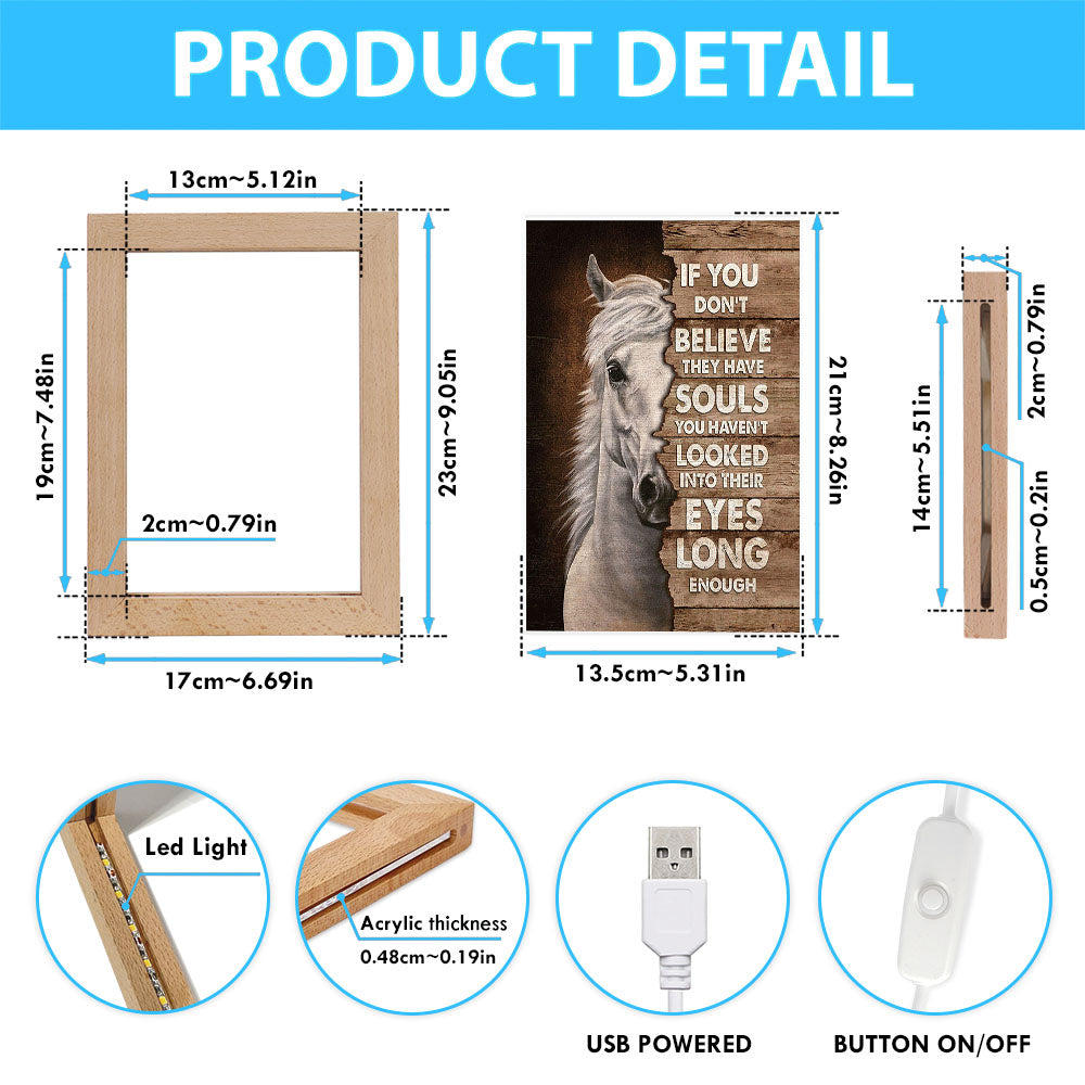 Horse If You Don't Believe They Have Soul Frame Lamp Art - Christian Night Light - Bible Verse Wooden Lamp