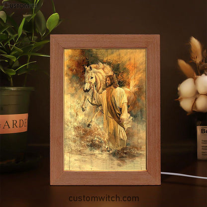 Horse Jesus Christ Painting Frame Lamp Art - Christian Art - Bible Verse Art - Religious Home Decor