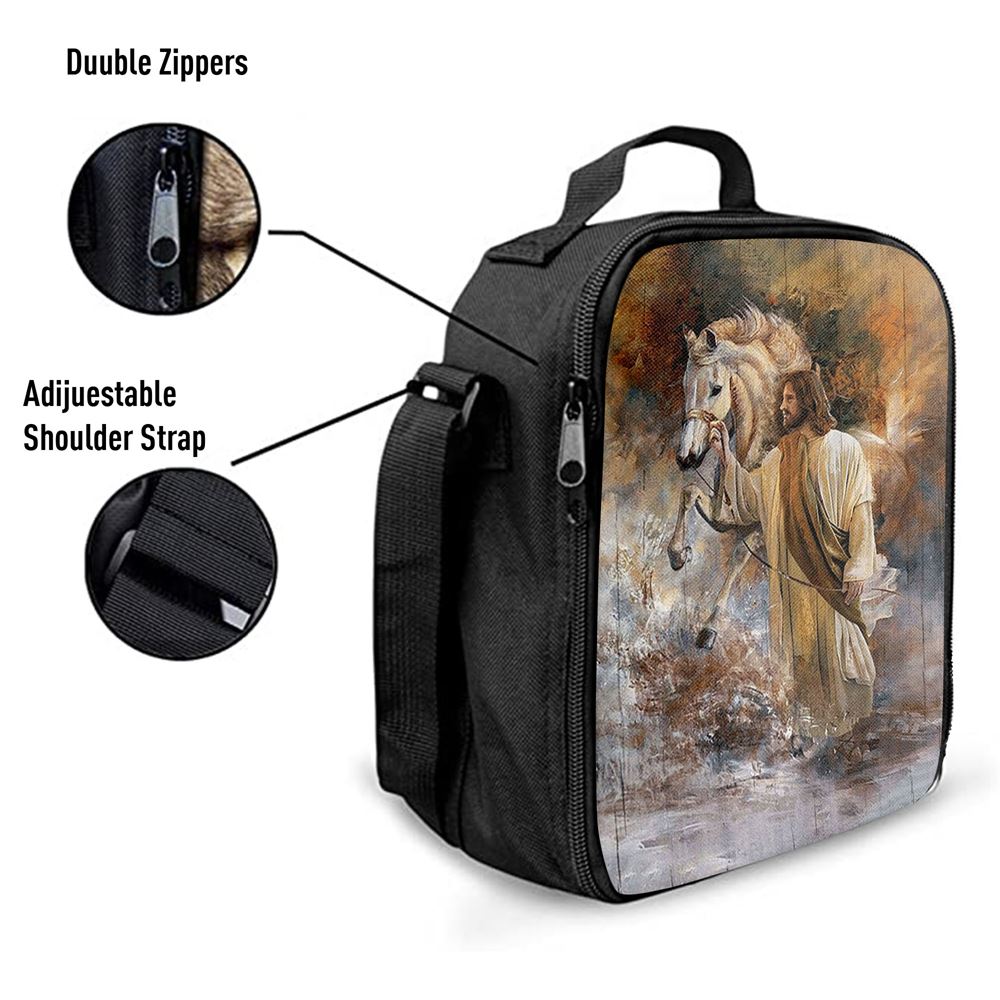 Horse Jesus Christ Painting Lunch Bag, Christian Lunch Bag, Religious Lunch Box For School, Picnic