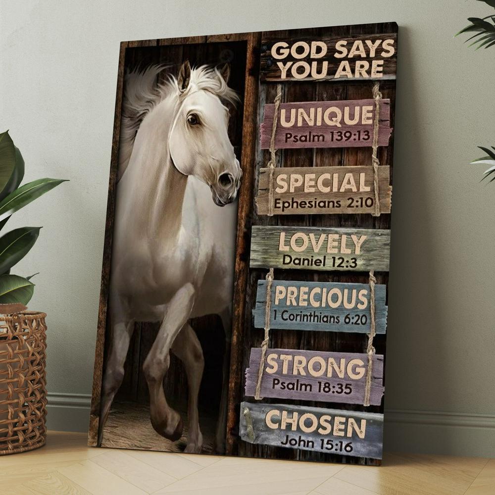 Horse Jesus Is Lord God Says You Are Canvas, Christmas Gift for Christian