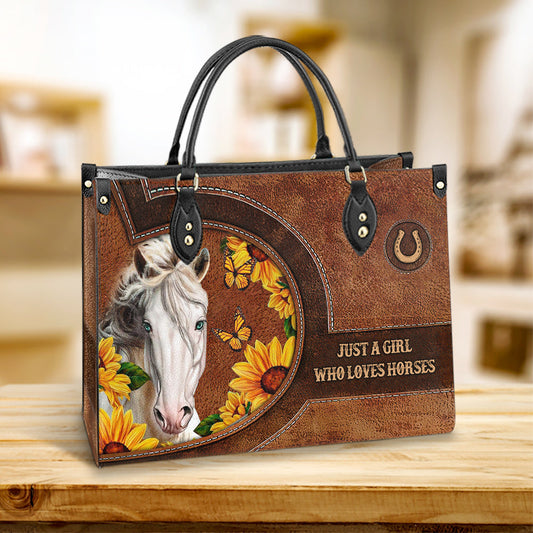 Horse Just A Girl Who Loves Horses Leather Bag, Women's Pu Leather Bag, Best Mother's Day Gifts