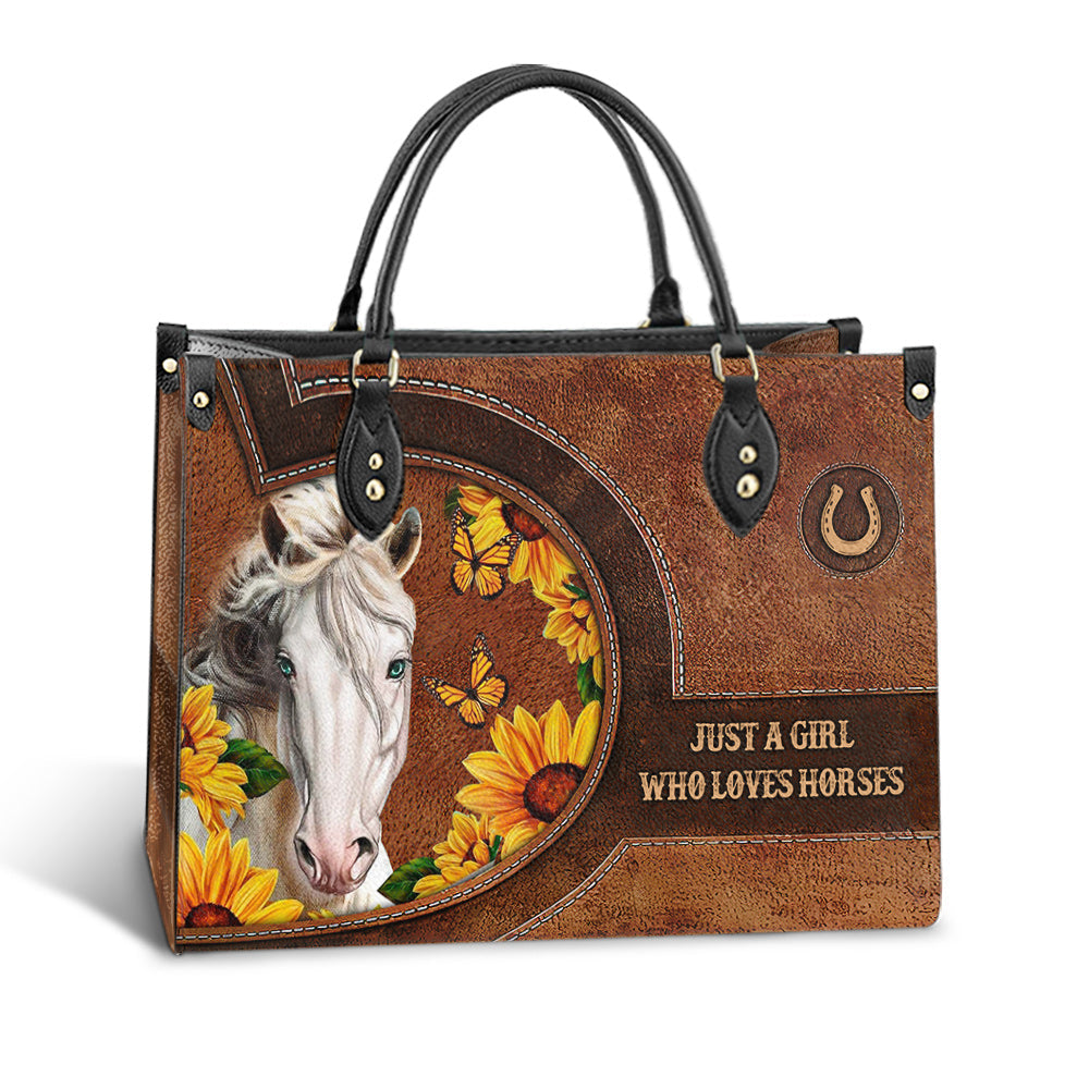 Horse Just A Girl Who Loves Horses Leather Bag, Women's Pu Leather Bag, Best Mother's Day Gifts