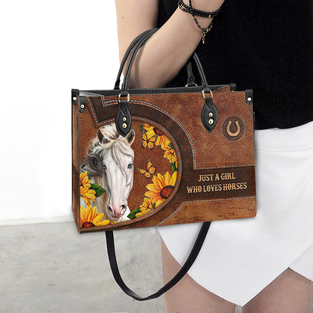 Horse Just A Girl Who Loves Horses Leather Bag, Women's Pu Leather Bag, Best Mother's Day Gifts