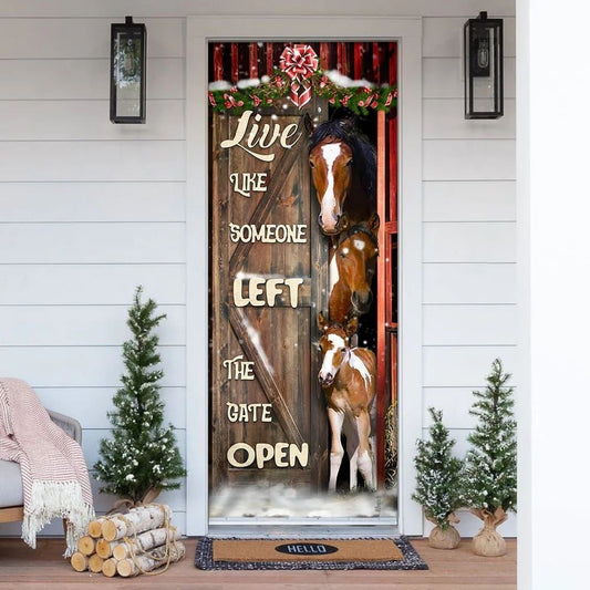Horse Life Door Cover,Christmas Gift For Friends, Christmas Door Knob Covers, Christmas Outdoor Decoration