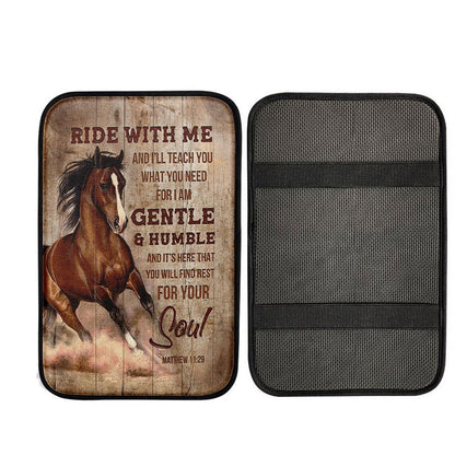 Horse Ride With Me Car Center Console Cover, Christian Car Armrest Accessories