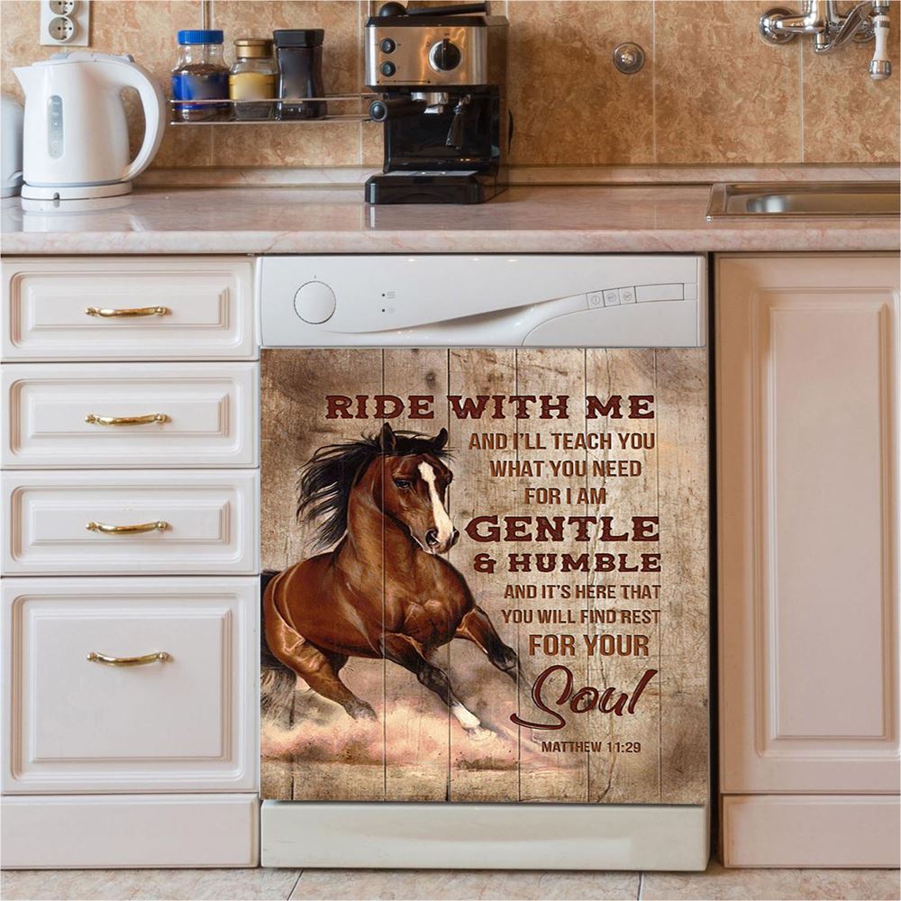 Horse Ride With Me Dishwasher Cover, Christian Dishwasher Stickers, Bible Verse Kitchen Decor