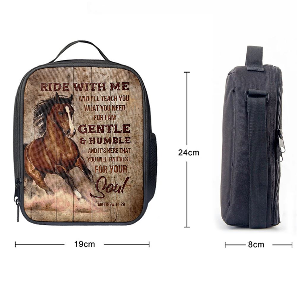 Horse Ride With Me Lunch Bag, Christian Lunch Bag, Religious Lunch Box For School, Picnic