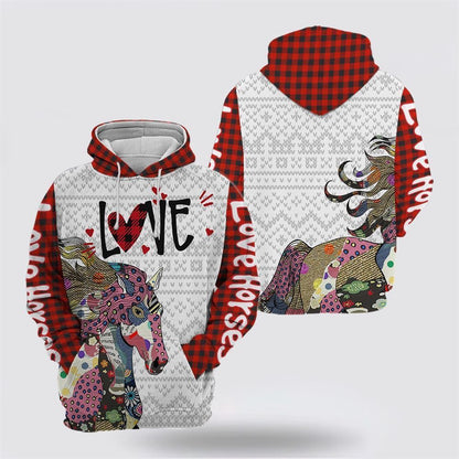 Horse Scottish Christmas Pattern All Over Print 3D Hoodie For Men & Women, Christmas Hoodie Cute, Christmas Gift, Christmas Fashion