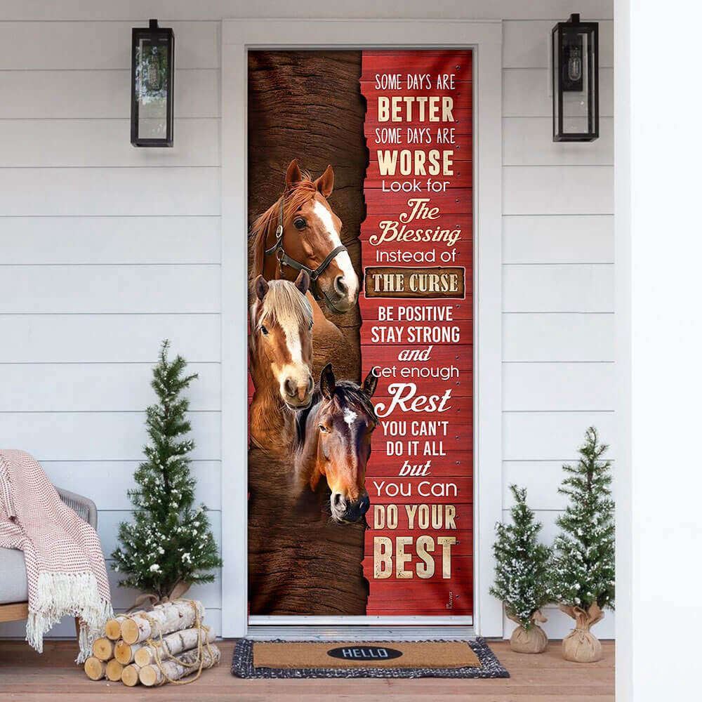 Horse Some Days Are Better Door Cover Christmas Day, Christmas Door Knob Covers, Christmas Outdoor Decoration